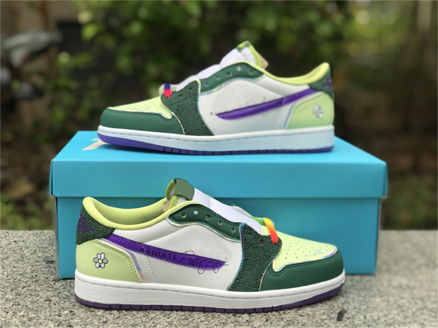 Basketball Shoes 1 1s Low Og Doernbecher Gorge Green Court Purple White Barely Volt Sail Sports Sneakers Original