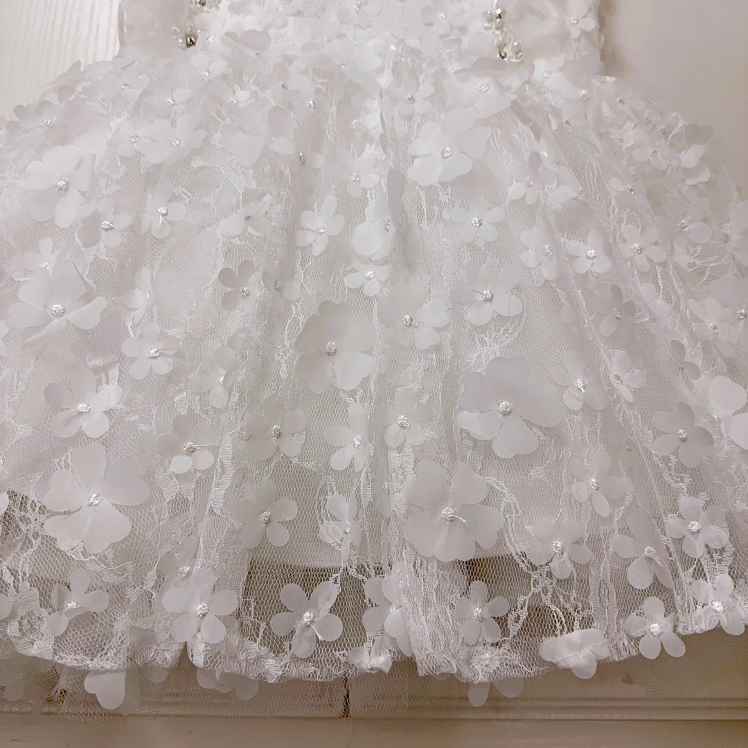 Kids Girl's Dresses Summer white wedding dresses Fashion Children girl Party Princess Dress flowers clothing