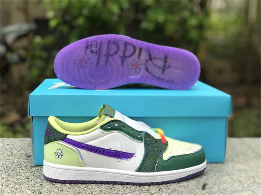 Basketball Shoes 1 1s Low Og Doernbecher Gorge Green Court Purple White Barely Volt Sail Sports Sneakers Original