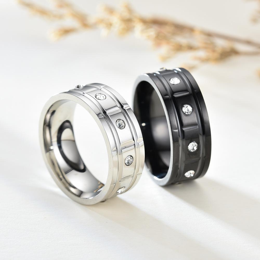 Elegant 18K Real Gold Plated Stainless Steel Band Ring for Men Women Tatinum Steel Austrian Crystal Ring Wedding Jewelry Nice Gift No Fade Color