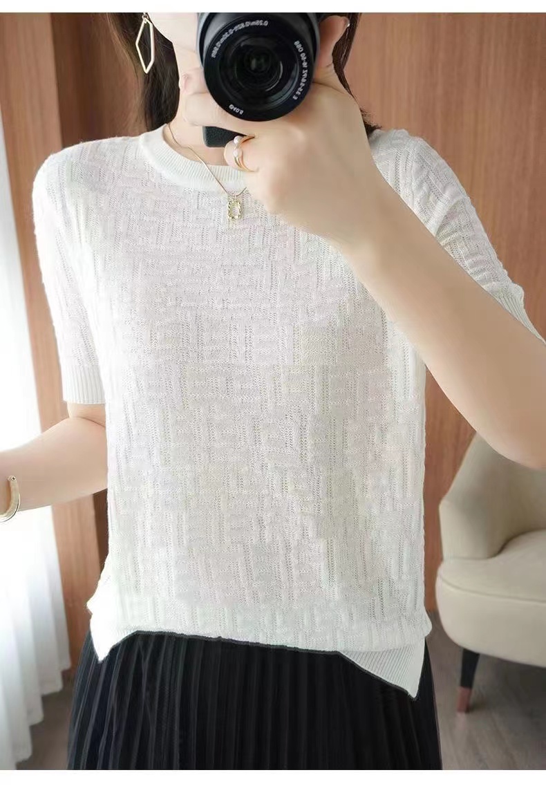 Womens T shirt Brand Designer High end Translucent Lace Sexy Womens Top Short Sleeve Luxury Fashion, Gift box
Womens T shirt Brand Designer High end Translucent Lace Sexy Womens Top Short Sleeve Luxury Fashion, Gift box
