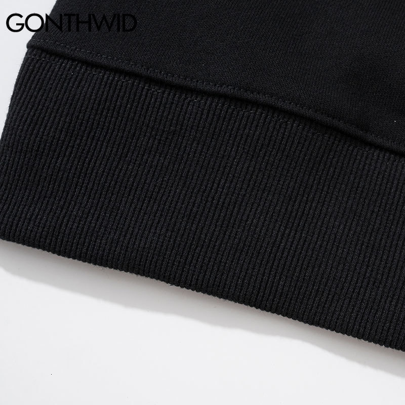 Men's Hoodies Sweatshirts GONTHWID Hip Hop Hoodie Sweatshirt Streetwear Earth Skeleton Print Punk Gothic Hooded Winter Harajuku Cotton Pullover B