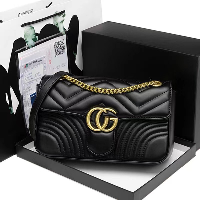 2023 Designers Leather women shoulder GG bags crossbody Luxury handbags clutch purses ladies wallets tote Gold Silver Black Chain Bag, Invoices are not sold separately
2023 Designers Leather women shoulder GG bags crossbody Luxury handbags clutch purses ladies wallets tote Gold Silver Black Chain Bag, Invoices are not sold separately
