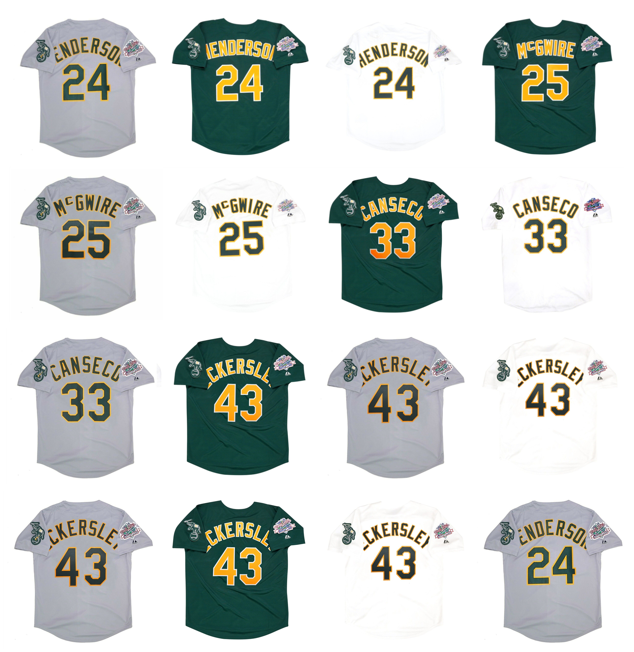 Athletics Rickey Henderson Baseball Jersey Oakland A's 1989 World Series Mark 25 McGwire Jose Canseco Dennis Eckersley DAVE STEWART CARNEY LANSFORD Size S-4XL, As pic
Athletics Rickey Henderson Baseball Jersey Oakland A's 1989 World Series Mark 25 McGwire Jose Canseco Dennis Eckersley DAVE STEWART CARNEY LANSFORD Size S-4XL, As pic
