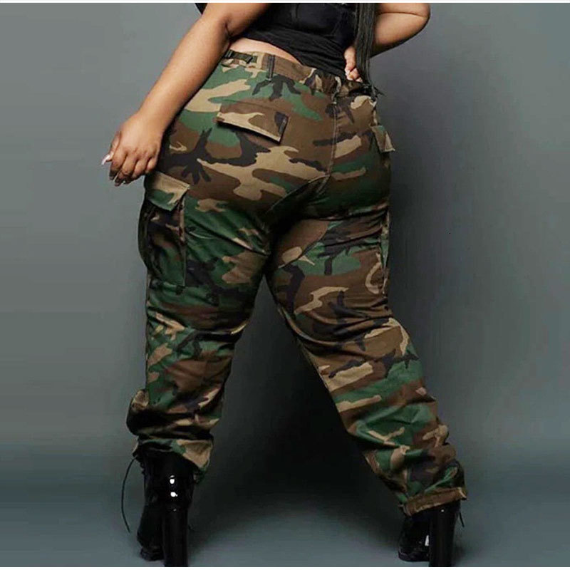 Women's Plus Size Jumpsuits Rompers Plus Size Pants XL5XL Joggers Sweat Pants for Women Sweatpants Loose Casual Camouflage Cargo Trouser 230325