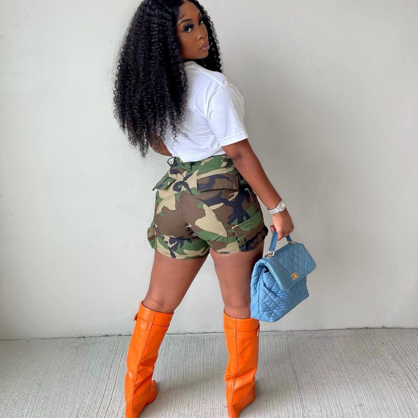 Women's Shorts Camo Shorts Cargo Pant High Waist Skinny Joggers Fall Clothes Women Camouflage Sweat Pocket Casual Pants Y2K Streetwear 230325