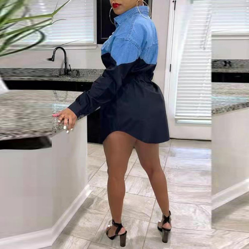 Women's Plus Size TShirt HL Plus Size Autumn Spring Women Denim Skirt Elegant Oversized 5XL Casual Preppy Short Mini Shirt Skirts Daily Party Dre