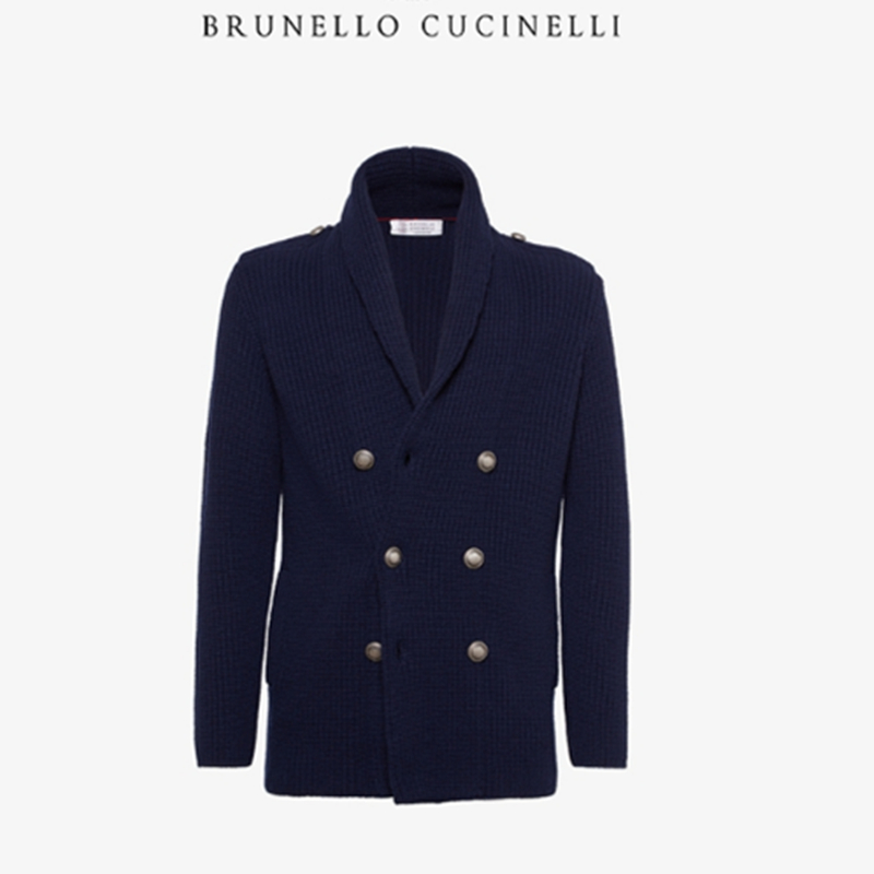 Mens Jackets Brunello Cucinelli Wool Cashmere Winter Knitted Cardigan Striped Lapel Blue Business Casual
Mens Jackets Brunello Cucinelli Wool Cashmere Winter Knitted Cardigan Striped Lapel Blue Business Casual