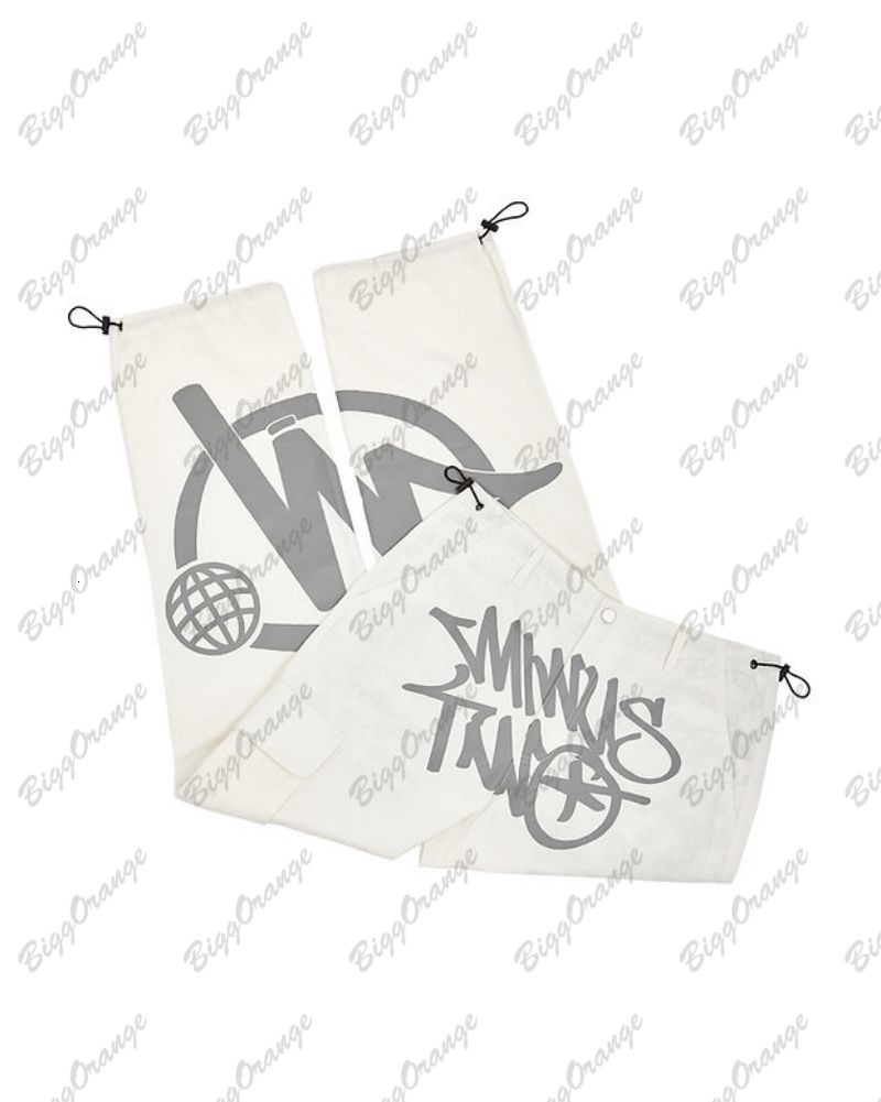 Men's Pants Y2k high-waisted pants American retro multi-pocket tooling straight-leg pants men street hip-hop loose drawstring wide-leg pants 2303