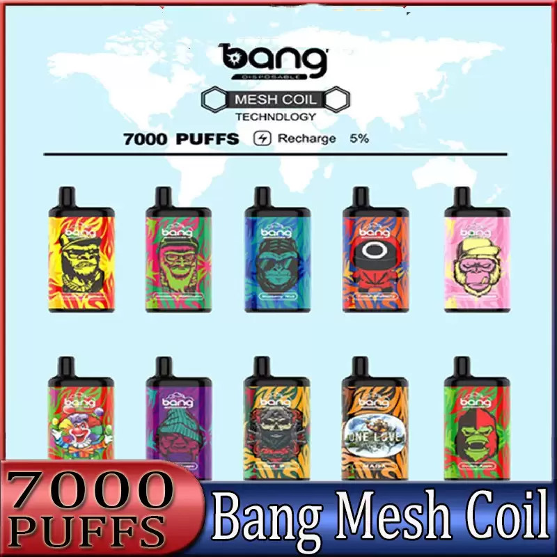 Genuine Bang Mesh Coil Disposable Electronic Cigarette 7000 pcs Vaping Pen 15ml Cartridge 850mAh Rechargeable Battery xxl duo max pro box air stick tornado
Genuine Bang Mesh Coil Disposable Electronic Cigarette 7000 pcs Vaping Pen 15ml Cartridge 850mAh Rechargeable Battery xxl duo max pro box air stick tornado