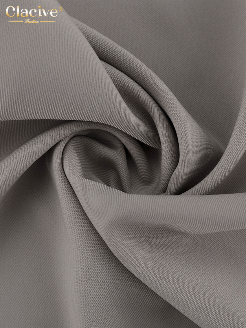 Women's Pants Capris Clacive Elegant Loose Gray Office Women Pants Fashion High Waist Straight Trousers Casual Chic Spliced Full Length Female Pa