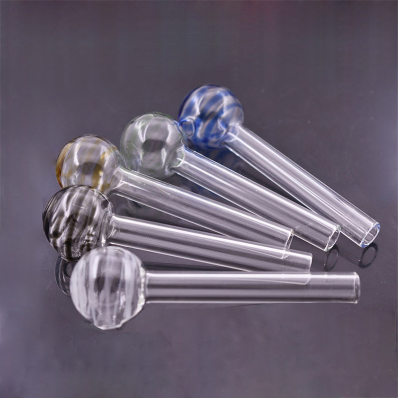 Pyrex Lollipop glass oil burner pipe smoking accessories 10cm colorful tube nail tips pipes