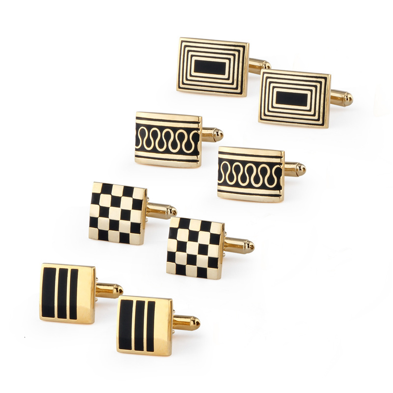 Cuff Links 4 Pairs Cufflinks For Mens With Gift Box Man Shirt Cufflinks Wedding Guests Gifts Men Gift For Husband Jewelry Business Tie Clip 230325