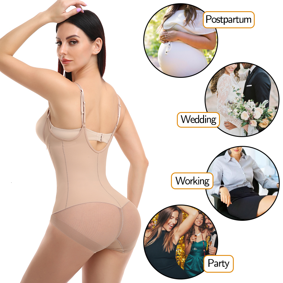 Waist Tummy Shaper Shapewear for Women Tummy Control Bodysuits Waist Trainer Body Shaper Slimming Underwear Open Bust Compression Belly Girdles 230327