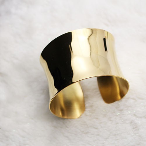 Bangle Raised Edges Blank Polish Golden Bangles Stainless Steel Fashion Jewelry Wide Big Golden Cuff Bangle Bracelet For Women Ladies 230325