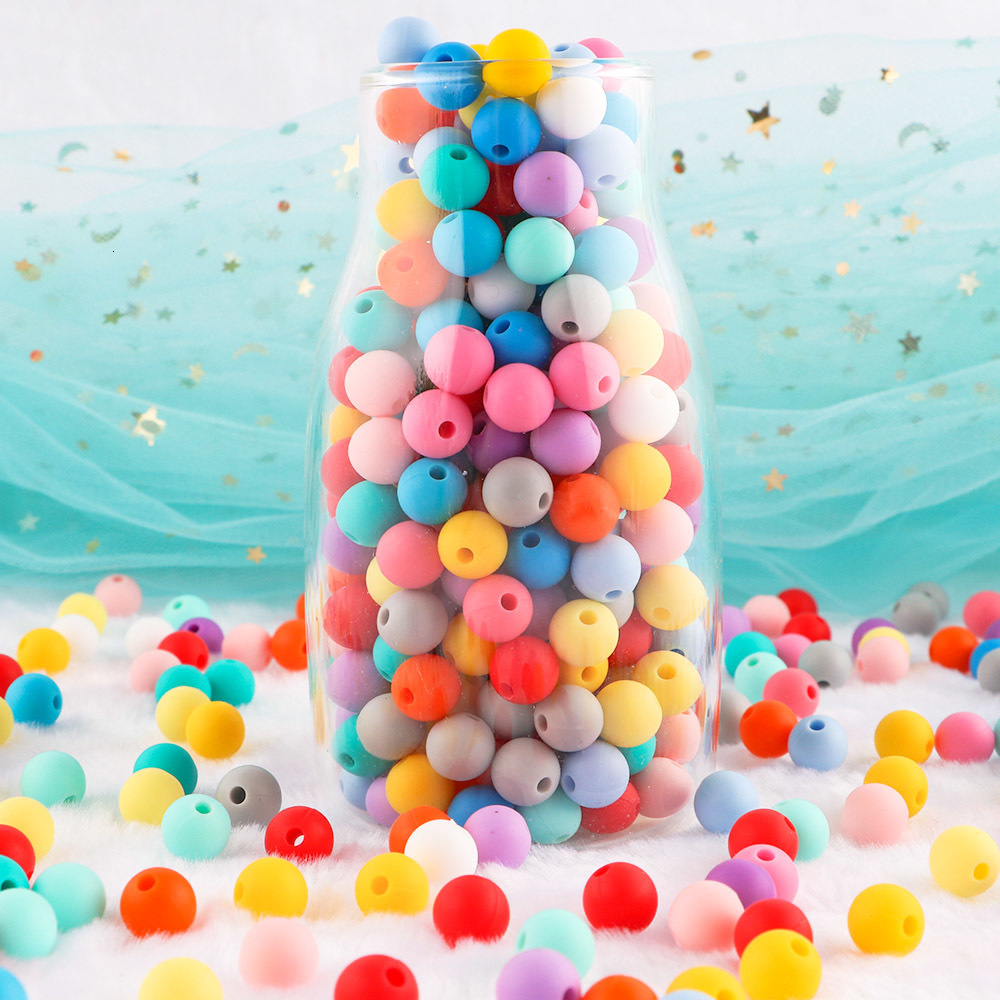 Other Sunrony 1001000Pcs Silicone Beads 12mm Round Bead For Jewelry Making Bulk DIY Pacifier Chain Bracelet Necklace Accessories 230325