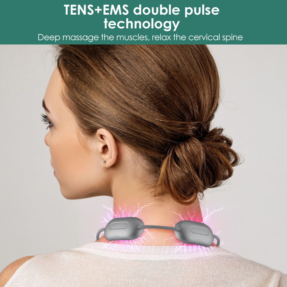 Massaging Neck Pillowws TENS Electric Neck Massager EMS Micro-current Cervical Spine Massage Device Dredge Spine Pain Relief Health Care Tools 3 Color