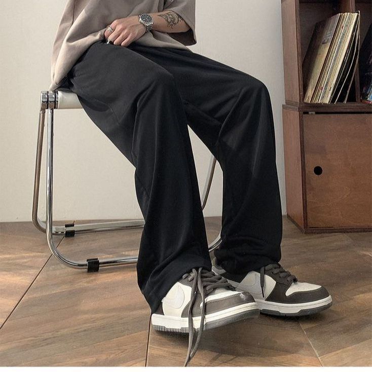 Men's Pants Yasuk All Season Spring Autumn Winter Fashion Solid Casual Men's Loose Elastic Waist Pants All-Match Cool Boys 230327