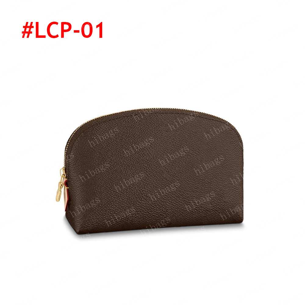 2025 Designer Make Up Pouch Zippy Bags Cosmetic Makeup Cases Bag Women Brown Flower Leather Toiletry 47515 With Box #LCP-01