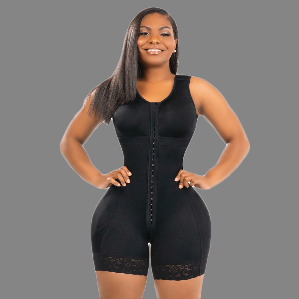 Waist Tummy Shaper Compression Double Full Body Stage 2 Faja With Bra Women Underbust Body Shapewear Bodysuit 230327