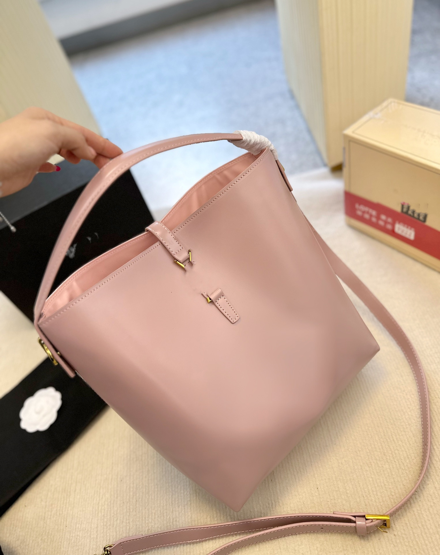One Shoulder Bucket Bag Women's Handbag Designer Design Fashion Deer Skin Pattern Craft Size 31cm