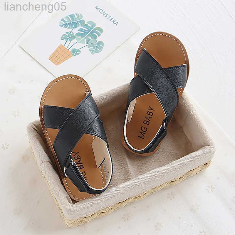 Sandals 2022 Boys Sandals 2022 Summer New Leather Waterproof Children's Beach Shoes Baby Sandals Girls Beach Shoes 1-3-7 Years Old kids W0327
