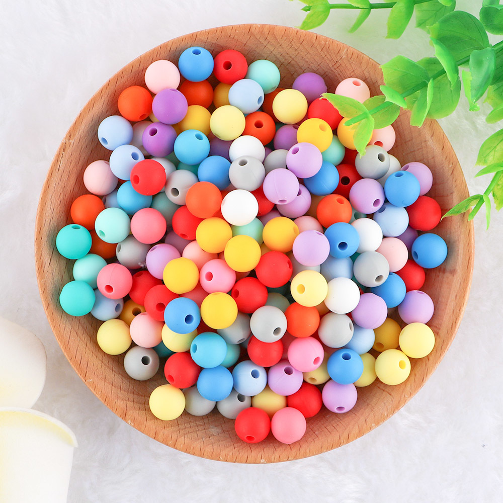 Other Sunrony 1001000Pcs Silicone Beads 12mm Round Bead For Jewelry Making Bulk DIY Pacifier Chain Bracelet Necklace Accessories 230325
