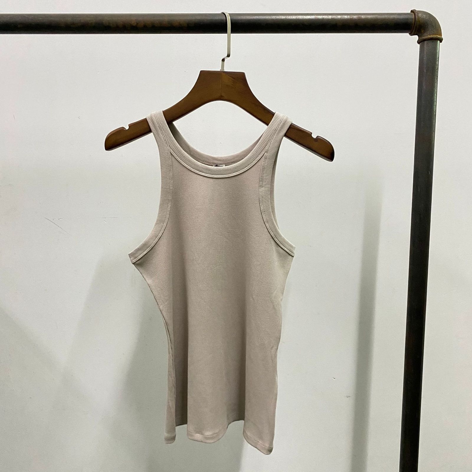 Camisoles Tanks Four Seasons Cotton Solid Color U-neck Vest Top Women 230327