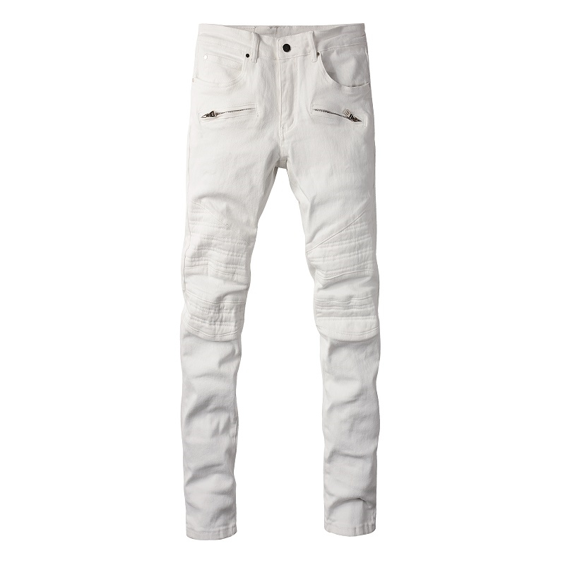 Men's Distressed Ripped Skinny Jeans Mens Jeans Slim Motorcycle Moto Biker Causal Mens Denim Pants Hip Hop Men Jeans111