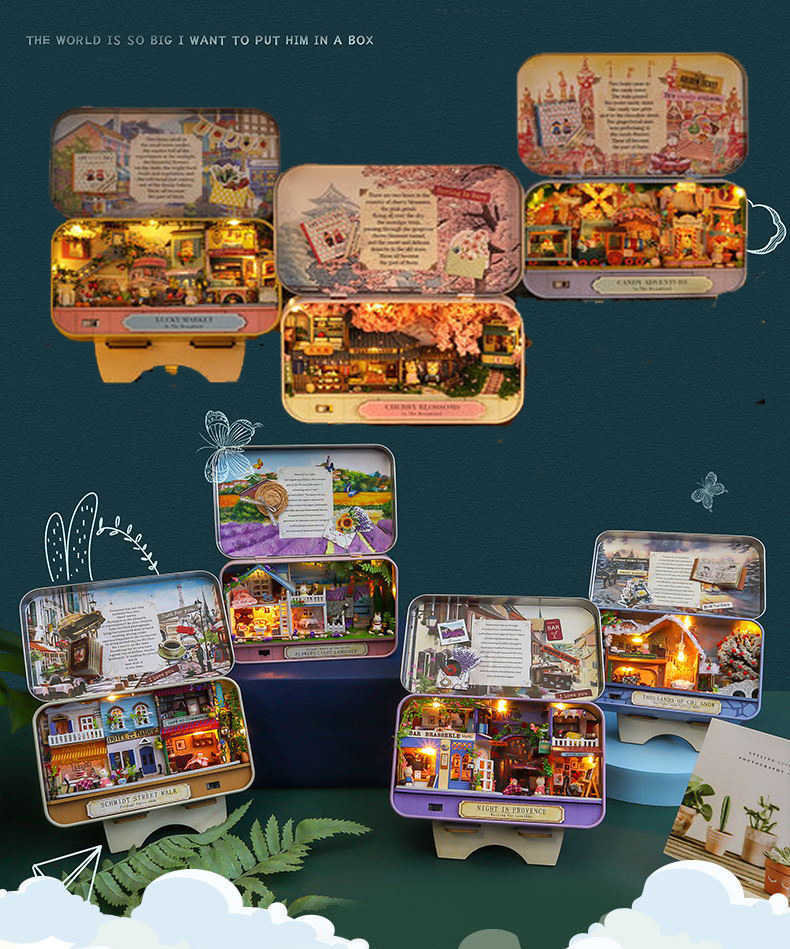 Architecture Miniature Diy Dollhouse Kit Box Theater Mini Doll House Prefabricated Furniture Case Toys For Children Birthday Gifts