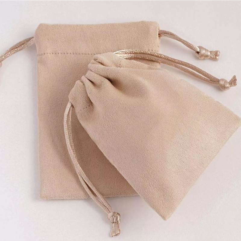 Jewelry Boxes Ivory Suede Gift Bags Custom Sack All size Watch Perfume Eyelashes Makeup Drawstring Pouches Jewelry Sachets 230325