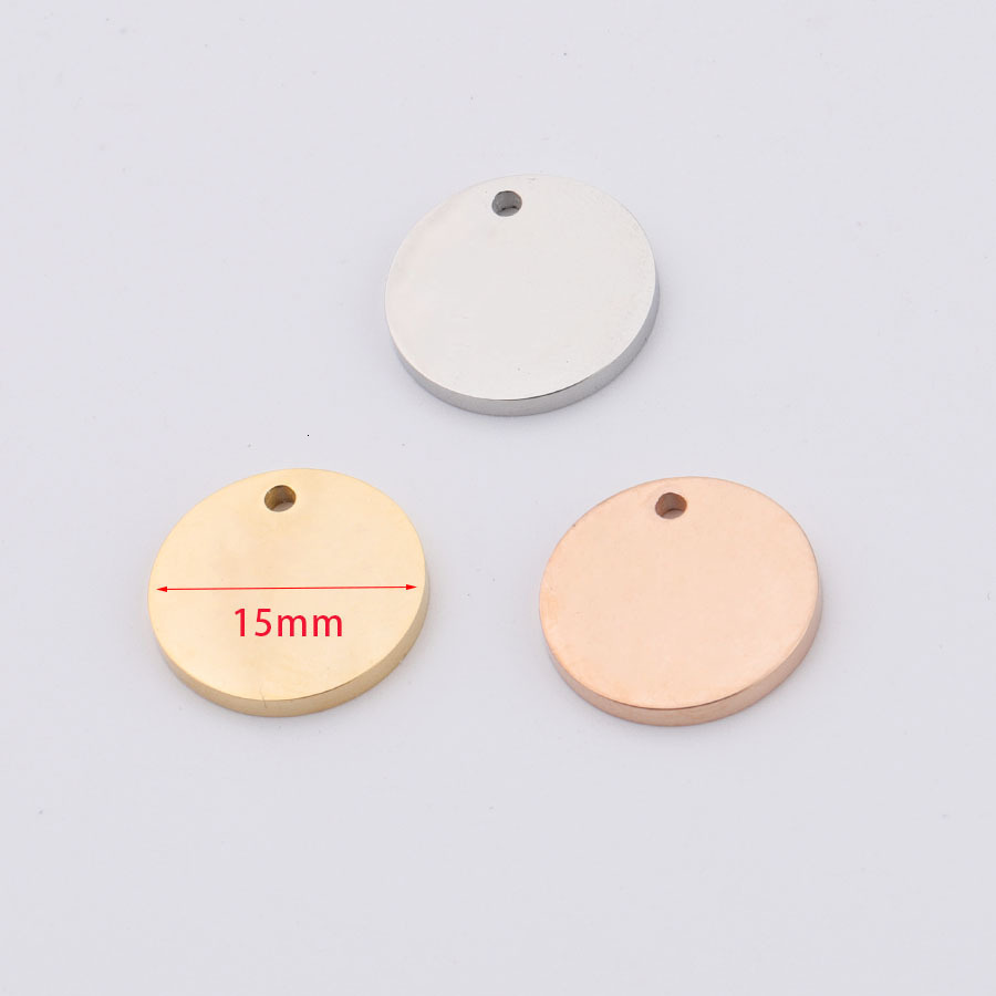 Charms Fnixtar 1.8mm Thickness DIY Blank Stamping Round Discs Mirror Polish Stainless Steel Engrave Charm Disk 251512mm 20piecelot 230325