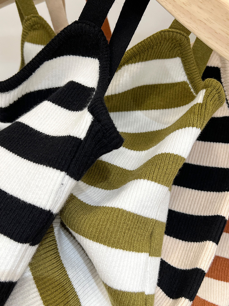 Camisoles Tanks French Style Hollow Striped Pleated Drawstring Vest Tops Women's Knitted Deep V-Neck Vintage All-Match Camis Female Clothes 23032