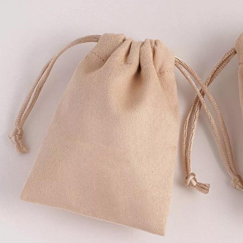 Jewelry Boxes Ivory Suede Gift Bags Custom Sack All size Watch Perfume Eyelashes Makeup Drawstring Pouches Jewelry Sachets 230325
