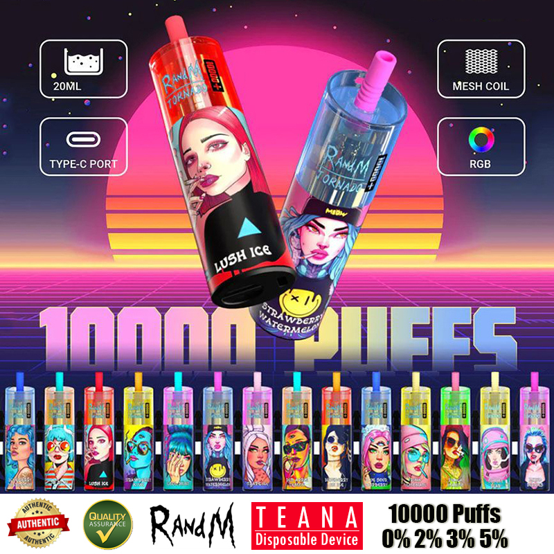 Original RandM Tornado 10000 Plus Disposable E Cigarette Rechargeable Mesh Coil Vape Pen Device 20ml Pods Carts R and M 10K Puffs Vapes 14 Colors
Original RandM Tornado 10000 Plus Disposable E Cigarette Rechargeable Mesh Coil Vape Pen Device 20ml Pods Carts R and M 10K Puffs Vapes 14 Colors