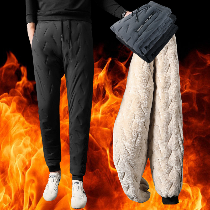 Men's Pants Winter Warm Cashmere Straight Men's Casual Pants Fashion Soft and Comfortable Plus Size Joker Pants 230327