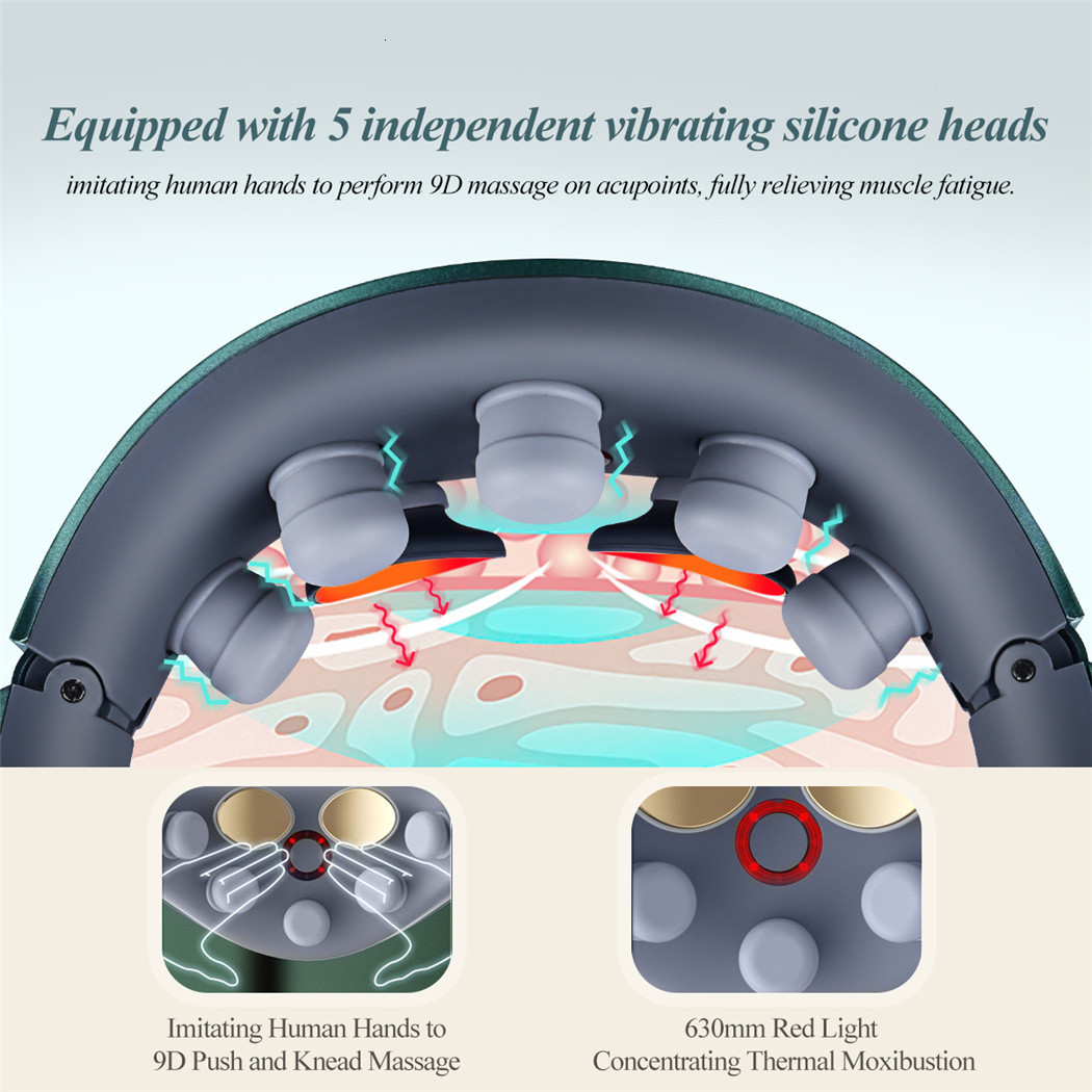 Massaging Neck Pillowws Ckeyin Neck Massager Electric Machine for Pain Relief Tool Health Care Relaxation Smart Electric Heating Cervical Physiotherap