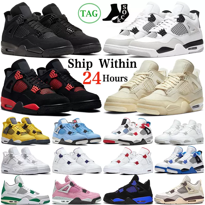 With Box Men's and Women's Basketball Shoes Jumpman Sports Shoes Army Black Cat Fire Red Thunder Sail White Orio Pure Gold Dark Mocha University Bred 2024