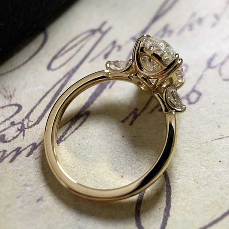 Band Rings CAOSHI Dainty Women's Finger Ring with Ovalshaped Crystal Delicate Vintage Style Accessories Temperament Lady Wedding Jewelry Z0327