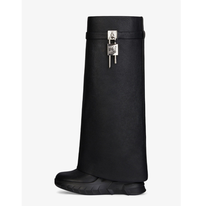 Designer Lock Boots Genuine Leather Knee Tall Boot Luxury Women Straight Booted, Black
Designer Lock Boots Genuine Leather Knee Tall Boot Luxury Women Straight Booted, Black