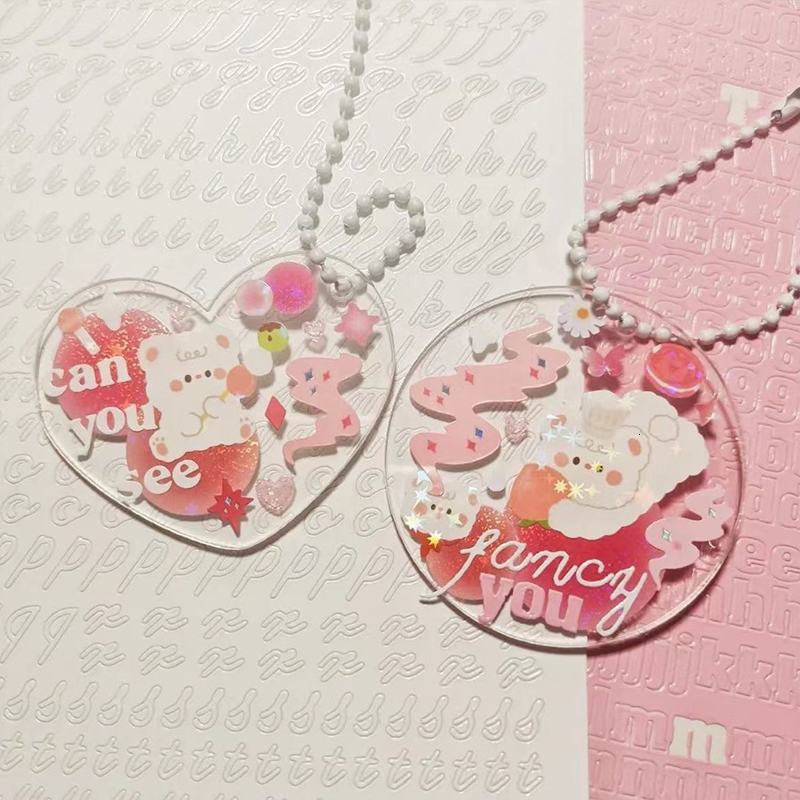 Charms 40PcsLot Acrylic Blank Charms Round Heart Flower Geometric Transparent Acrylic Card Charm for Jewelry Making Diy Keychain Craft 230325