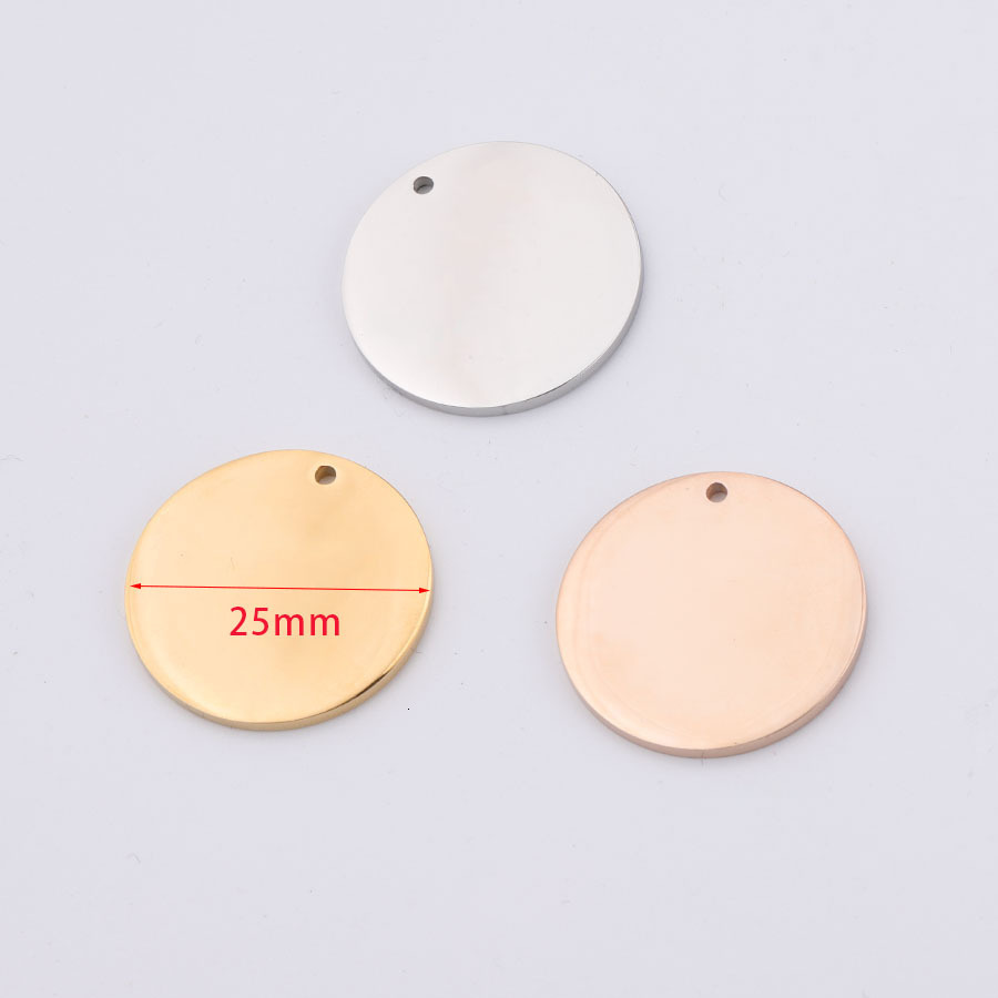 Charms Fnixtar 1.8mm Thickness DIY Blank Stamping Round Discs Mirror Polish Stainless Steel Engrave Charm Disk 251512mm 20piecelot 230325