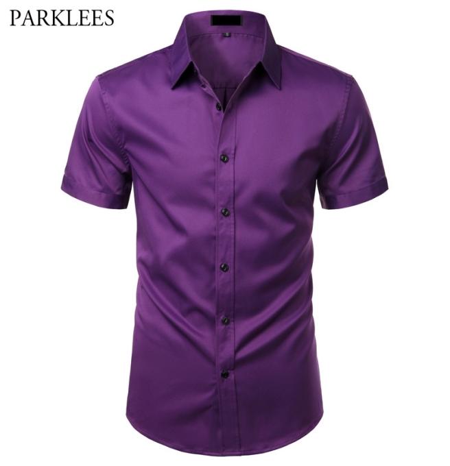 Purple Mens Dress Shirts Brand Bamboo Fiber Elastic Shirt Men Wrinkle Non Iron Easy Care Formal Wedding Work Chemise Homme 216081157, Black
Purple Mens Dress Shirts Brand Bamboo Fiber Elastic Shirt Men Wrinkle Non Iron Easy Care Formal Wedding Work Chemise Homme 216081157, Black