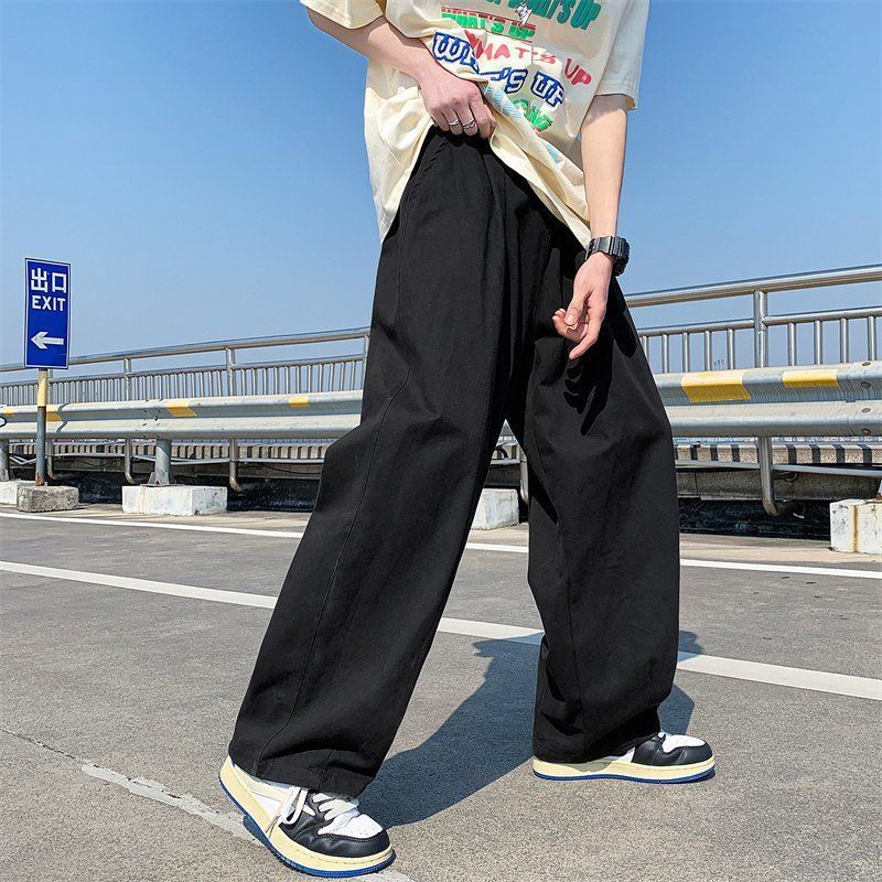 Men's Pants Harajuku Cotton Wide leg Oversize Pants Casual Pants Baggy Sweatpants Streetwear Long Pants For Men Straight Trousers 230327