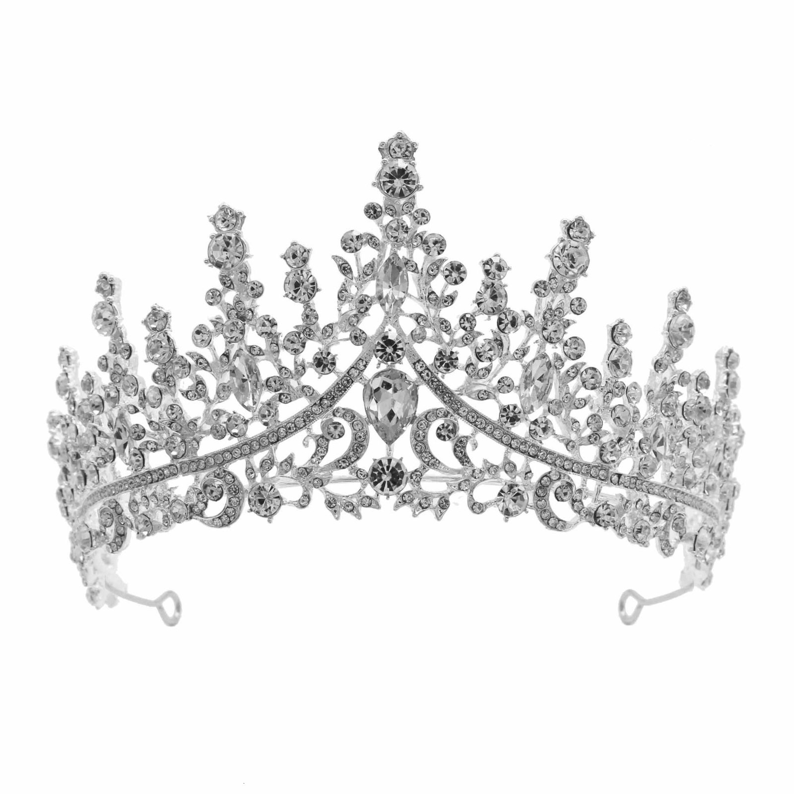 Wedding Jewelry Sets Gorgeous Silver Color Crystal Bridal Jewelry Sets Fashion Tiaras Crown Earrings Choker Necklace Women Wedding Dress Jewelry Set 2