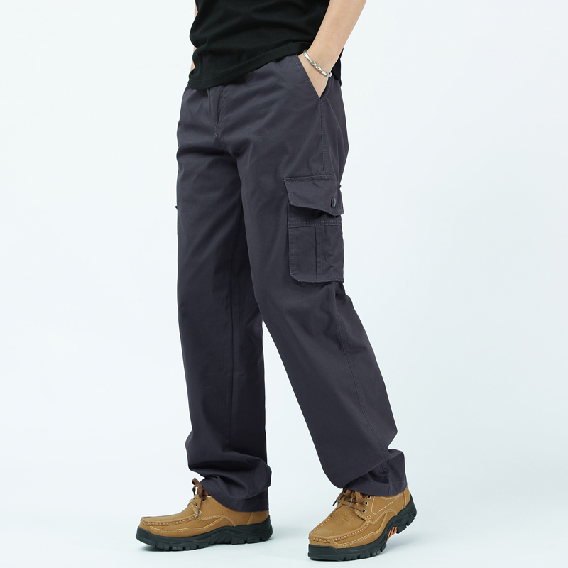 Men's Pants Men Cargo Pants Cotton Casual Pants Men Military Tactics Trousers Plus Size Clothing Multi-Pockets Work Pants 230327