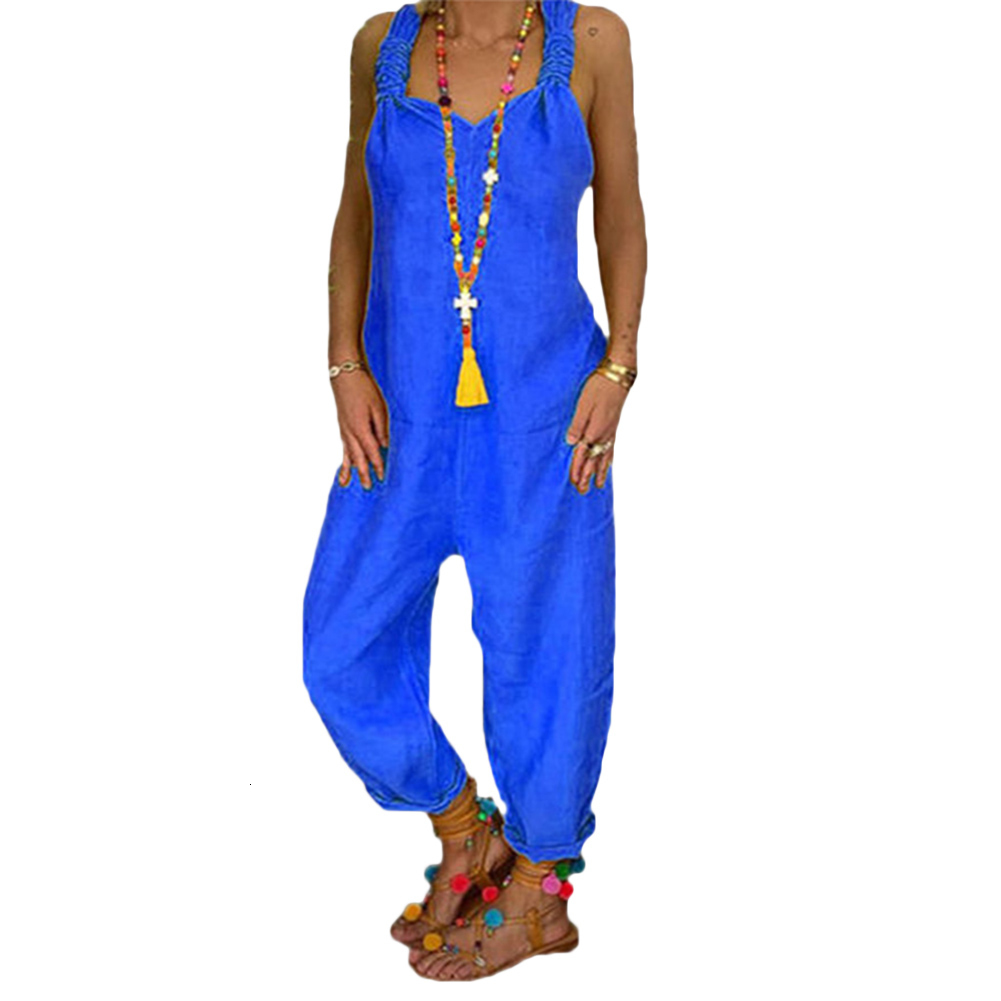 Womens Jumpsuits Rompers Women Jumpsuit Summer Sexy Jumpsuit Women Playsuit Casual Overalls Bib Overall Sleeveless Backless Knotted Jumpsuit Dungarees