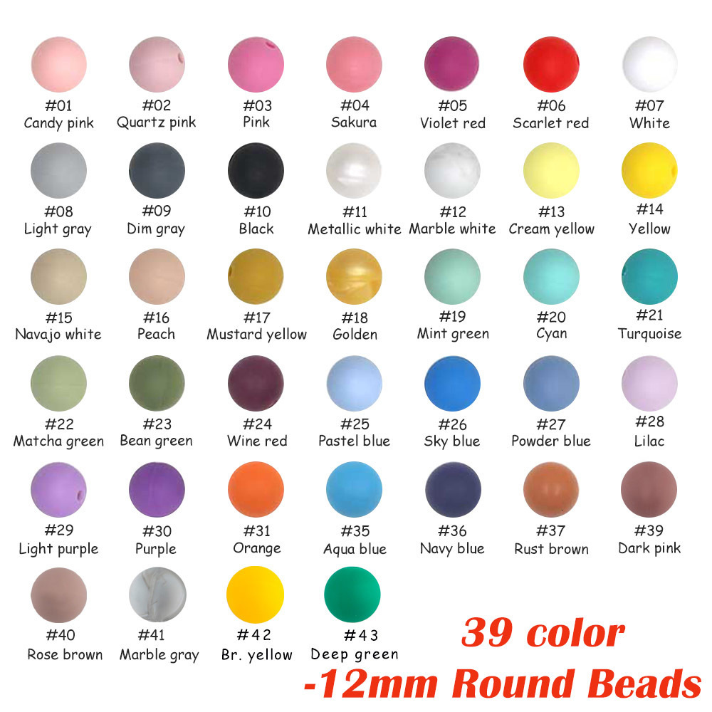 Other Sunrony 1001000Pcs Silicone Beads 12mm Round Bead For Jewelry Making Bulk DIY Pacifier Chain Bracelet Necklace Accessories 230325