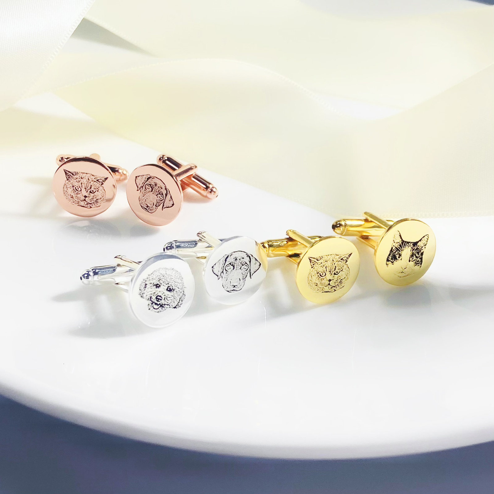 Cuff Links Customized Cufflinks Personalized Pet Picture Cufflinks Commemorative Cufflinks Valentine's Day Gifts Father's Day Gifts 230325