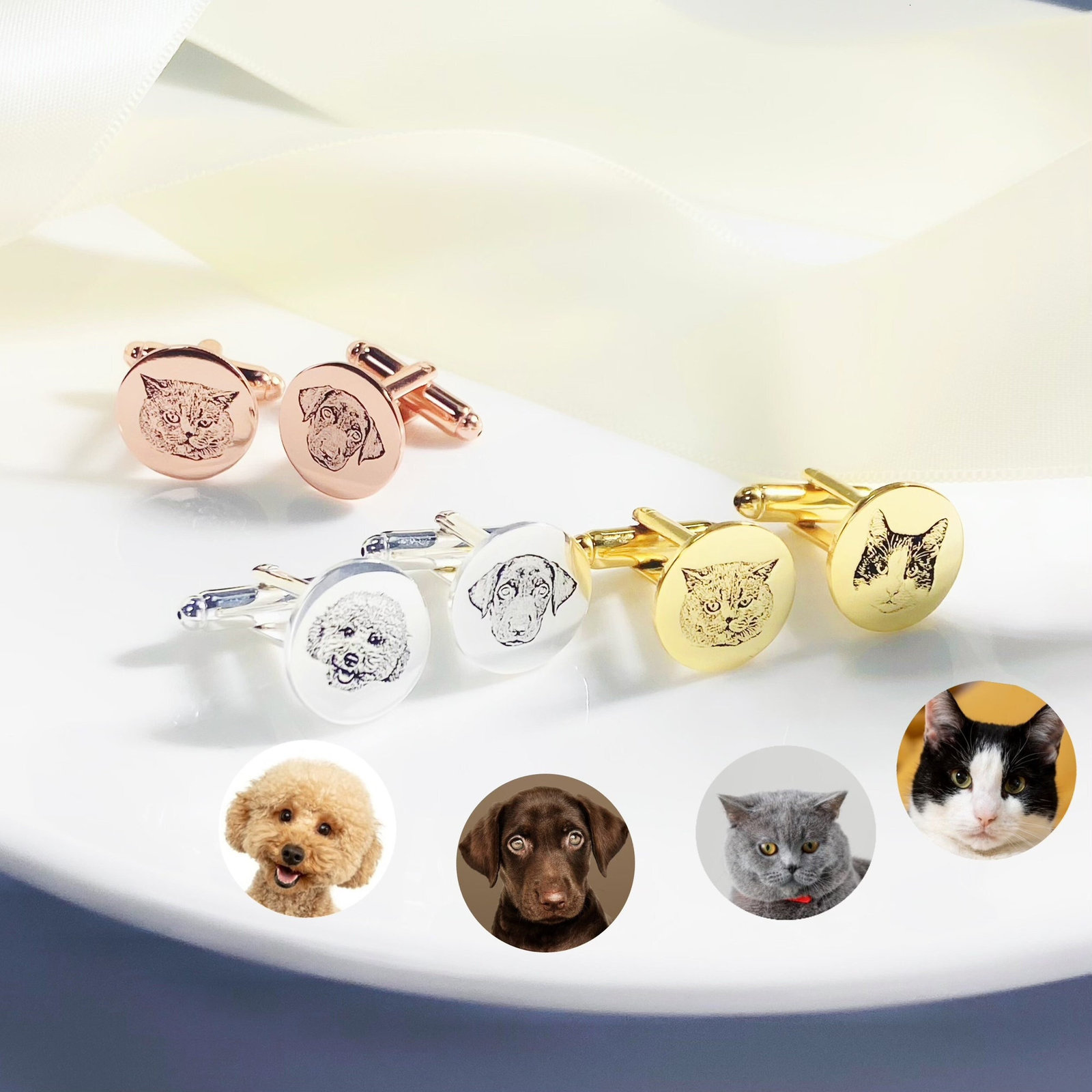 Cuff Links Customized Cufflinks Personalized Pet Picture Cufflinks Commemorative Cufflinks Valentine's Day Gifts Father's Day Gifts 230325
